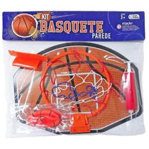 Kit Infantil Basquete de Parede com Mini Bola e Bomba Pais e Filhos