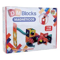 Blocos de Montar Circuito de Bolinhas DM Blocks Magnéticos 118 Peças DM Toys