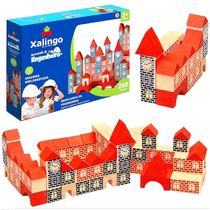 Brinquedo de Montar Casa Castelo Blocos Brincando de Engenheiro 200pçs Xalingo