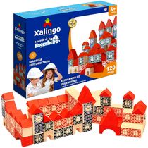 Brinquedo de Montar Casa Castelo Blocos Brincando de Engenheiro 120 Peças Xalingo