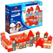 Brinquedo de Montar Casa Castelo Blocos Brincando de Engenheiro 53 peças Xalingo