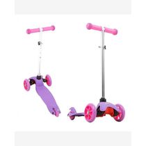 Patinete Infantil Radical 3 Rodas Roxo Com Rosa Bbr Toys