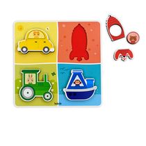 Quebra-cabeça de Encaixe Transporte Cores e Formas - BABEBI