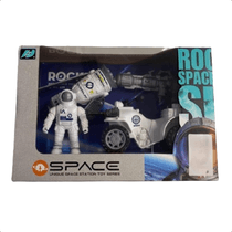 Brinquedo Kit Astronauta Carrinho Rover Space Colecionável