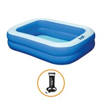 Piscina Inflável Retangular Azul 100 Litros 120 Cm com Bomba Vg+