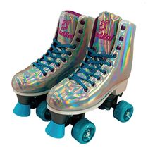 Patins Shine com 4 Rodas Lilás Platinado Brilhante Tamanho 35 ao 38 Ajustável - Fenix