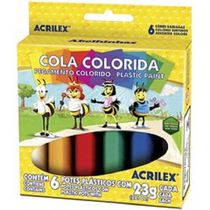 Cola colorida 23g c/06 cores Acrilex