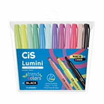 Kit Marca Texto Lumini c/ 12 Cores - Cis