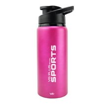 Garrafa Squeeze Alumínio Brilhante com Trava 600ml Academia Rosa VG Plus