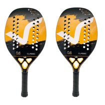 Kit com 2 Raquetes de Beach Tennis Classic Full Carbon Laranja VG Plus