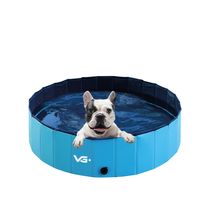 Piscina Dobrável para Pets Cachorro 80 Cm X 20 Cm Azul VG Plus