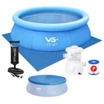 Piscina Inflável Joy Set 4760 L Circular 300 cm com Capa Filtro Bomba Forro VG Plus 110v