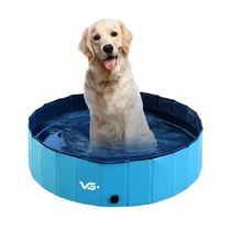 Piscina Dobrável para Pets Cachorro 160 Cm X 30 Cm Azul VG Plus