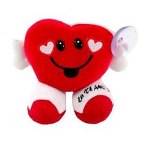 Mini Almofada C/ Ventosa Coração Namorados 14 Cm Pelúcia