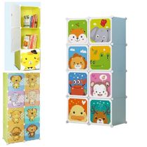 ARMARIO INFANTIL GUARDA ROUPAS PORTATIL ORGANIZADOR BRINQUEDOS COMPACTO 8 PORTAS MODULAR