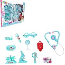 KIT MEDICO INFANTIL COMPLETO 10 PECAS BRINQUEDO DOUTOR ENFERMAGEM ESTILO PROFISSIONAL