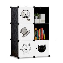 GUARDA ROUPA INFANTIL ARMARIO MODULAR GATOS ORGANIZADOR BRINQUEDO 6 MODULOS DEORATIVO ESTANTE