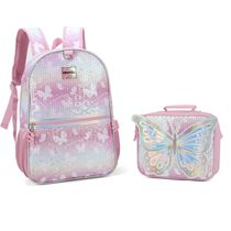 Mochila de Costas e Lancheira Luxcel Up4You Borboleta Rosa