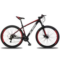 Bicicleta Aro 29 Ksw Aluminio 27 Vel preto/vermelho E Branco