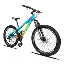 Bicicleta Vikingx Aro 26 Câmbios Shimanos 21v Azul Laranja