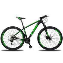 Bicicleta Aro 29 Ksw 24v Tourney Freio Hidraulico Trava E K7 - Preto-verde - 19"