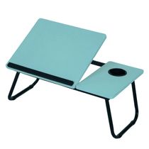 SUPORTE PARA NOTEBOOK MESA MADEIRA CAMA AJUSTAVEL MULTIFUNCIONAL SOFA APOIO HOME OFFICE DOBRAVEL AZUL