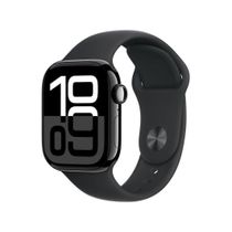 Apple Watch Series 10 (GPS 46 mm) Caixa Preto Brilhante em Alumínio com Pulseira Esportiva Preta (Jet Black)