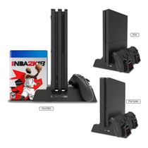 Base Vertical Cooler Carregador Suporte Ps4 Fat Slim Pro