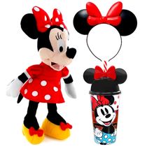 Kit Boneca da Minnie 45cm que fala Multikids com Copo e Tiara com Orelhas