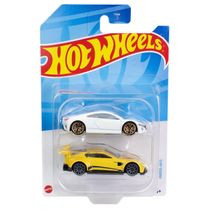 Hot Wheels Pacote 2 Veículos Branco e Amarelo - Mattel