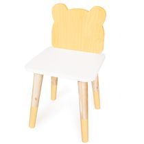 Cadeira Cadeirinha Urso Amarelo Infantil de Madeira MDF