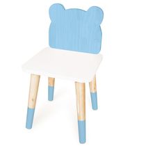 Cadeira Cadeirinha Urso Azul Infantil de Madeira MDF