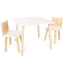 Kit Mesinha e 2 Cadeira Urso Pinus Infantil MDF