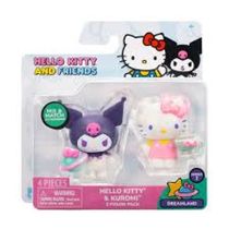 Hello Kitty - Pack com 2 Figuras e Acessórios - Hello Kitty e Kuromi - Série 2 - Terra Dos Sonhos - Sunny