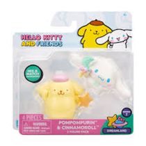 Hello Kitty - Pack com 2 Figuras e Acessórios - Pompompurin e Cinnamoroll - Série 2 - Terra Dos Sonhos - Sunny