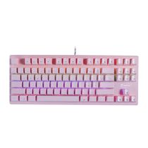 Teclado Mecânico Gamer Wolf Tc605 - Led Rainbow - Switch Outemu Brown- Abnt Pink