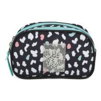 Estojo Duplo Escolar Luxcel Verde E Preto Up4you Univesitário