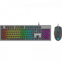 Kit Teclado E Mouse Gamer Fortrek Ranger Rainbow Rgb Grafite