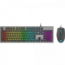 Kit Teclado E Mouse Gamer Fortrek Ranger Rainbow Rgb Grafite [f002]