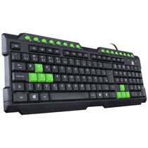 Teclado Usb Gamer Vx Gaming V2 Abnt2 1.8m Preto Com Verde