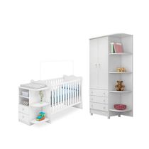 Quarto Para Bebê Berço Cantoneira Guarda Roupa Branco