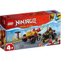 Lego Ninjago Batalha Carro e Moto de Kai e Ras 103 Pçs 71789