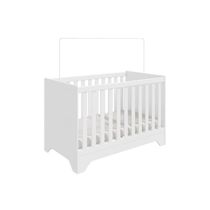 Berço / Mini Cama Infantil Popy Retrô Branco Brilho - Peroba