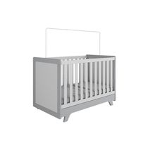 Berço / Mini Cama Infantil Retrô 2 Em 1 Branco/cinza - Peroba