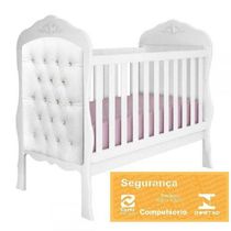 Berço Cama Americano Realeza Branco Capitone Corino Branco