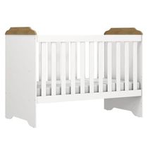 Berço Americano Mini Cama Mel Branco Acetinado Amadeirado - Carolina