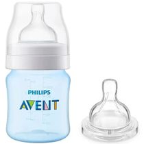 Mamadeira Clássica Philips Avent 125ml Azul + Bico Nº 2 - SCD809/26