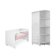 Quarto Infantil Berço Mini Cama Americano Branco - Qmovi