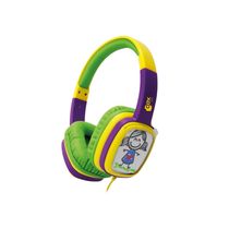 Fone De Ouvido Infantil Oex Kids Cartoon Hp302 - 85Db - Acompanha Cards E Giz De Cera