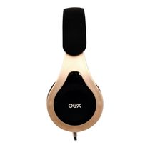 Fone De Ouvido Com Microfone Oex Drop Hs210 - Preto E Dourado